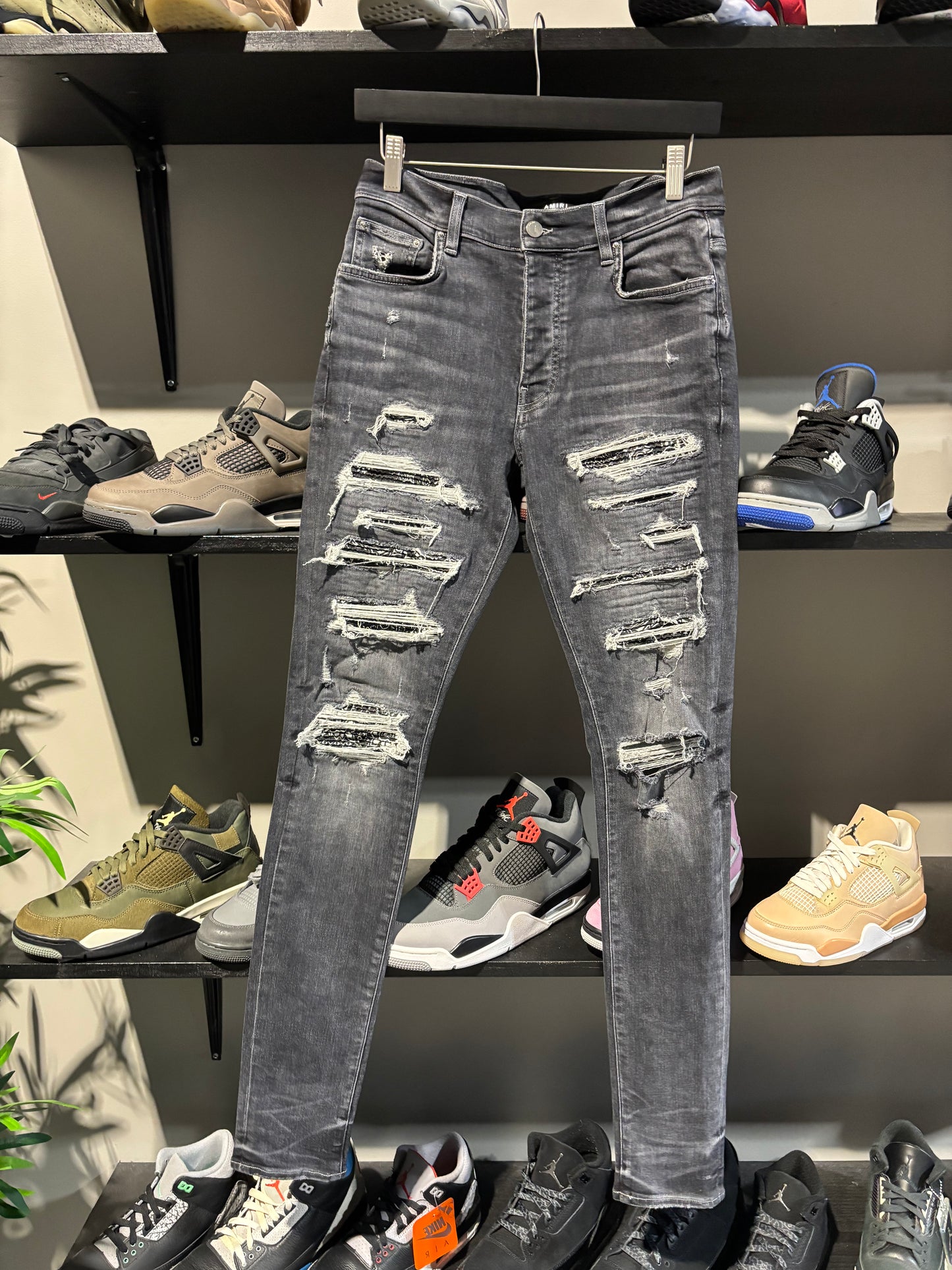 Amiri Black Paisley Patch Jeans