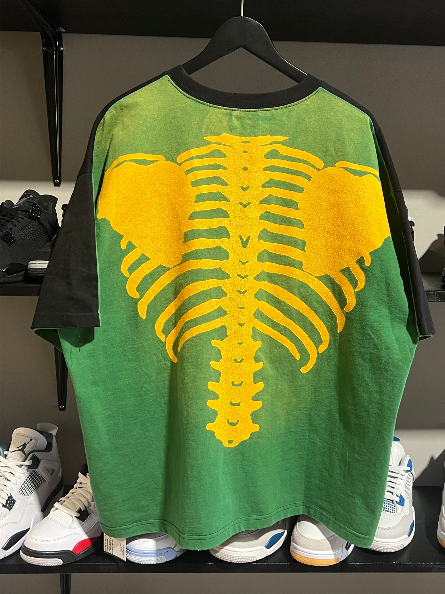 kapital green/yellow skeleton tee