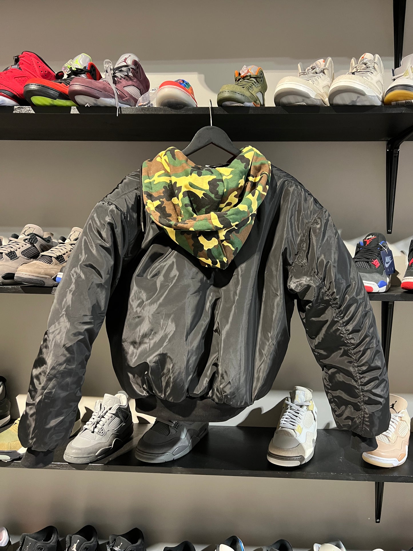 Abominable Black/Camo Bomber Jacket