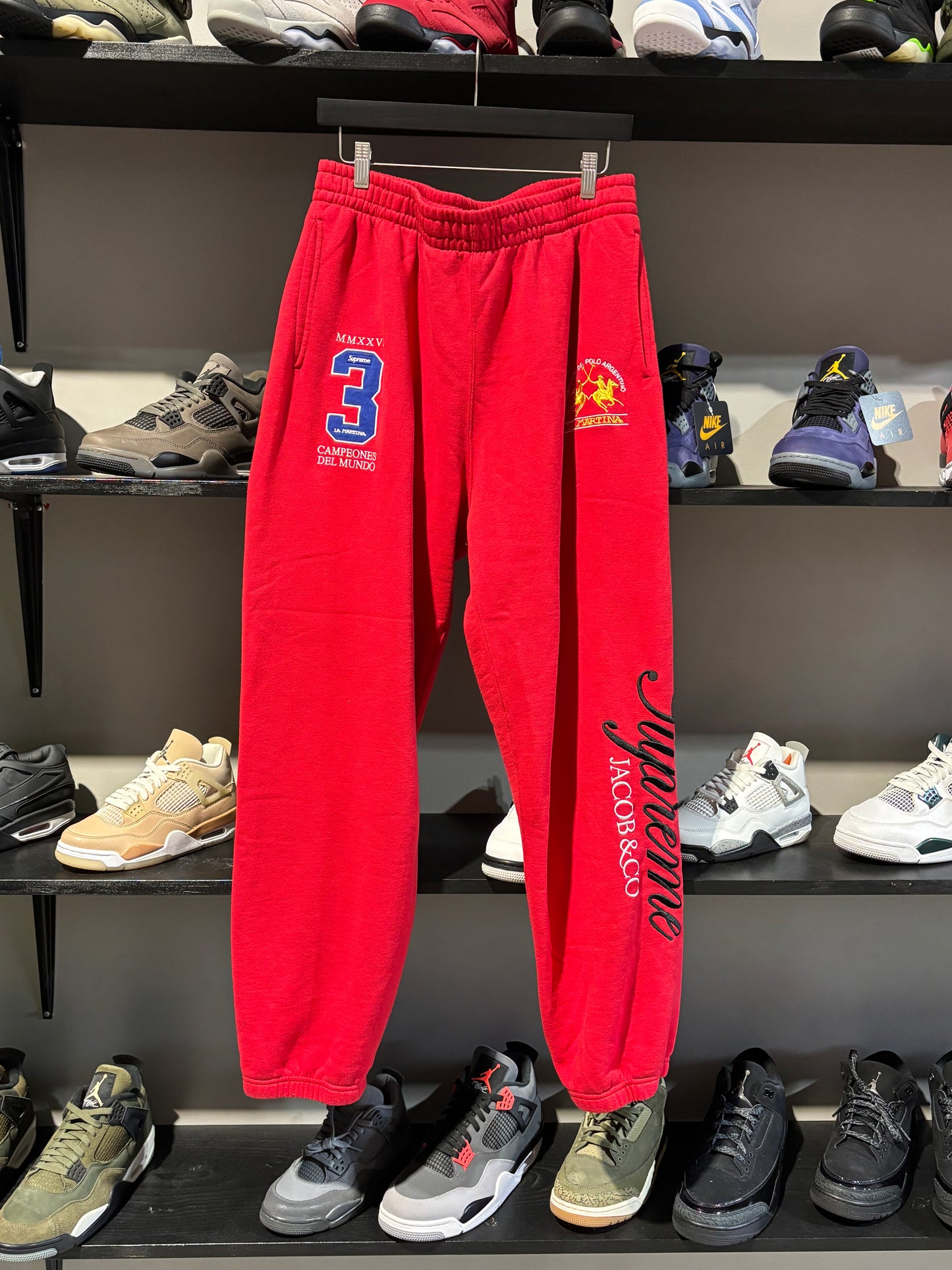 Supreme Jacob & Co Red Sweats Sz L