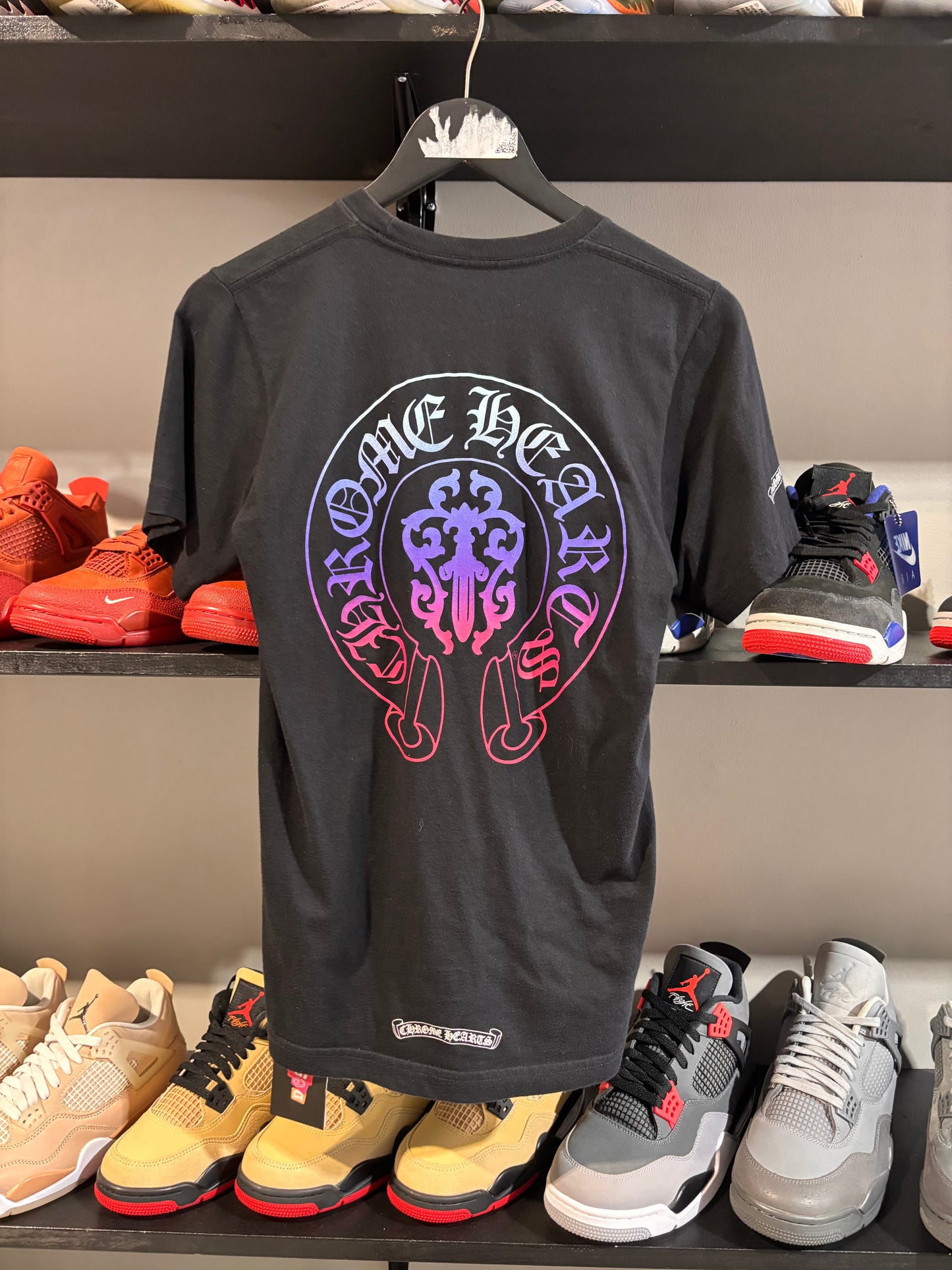 chrome hearts gradient black ss tee purple blue