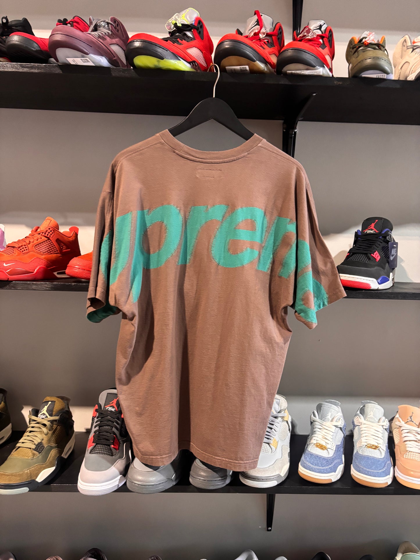 supreme green brown intarsia tee