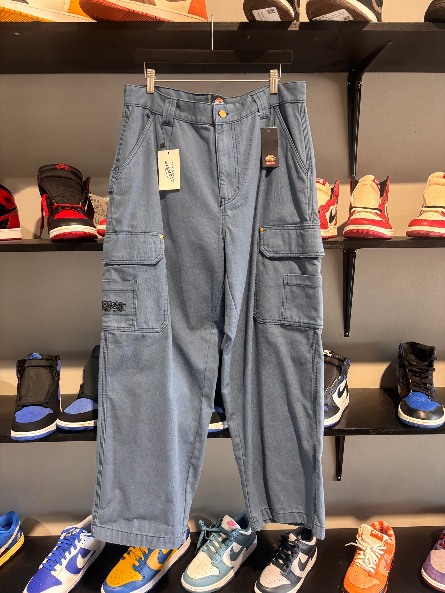 supreme x dickies blue cargo