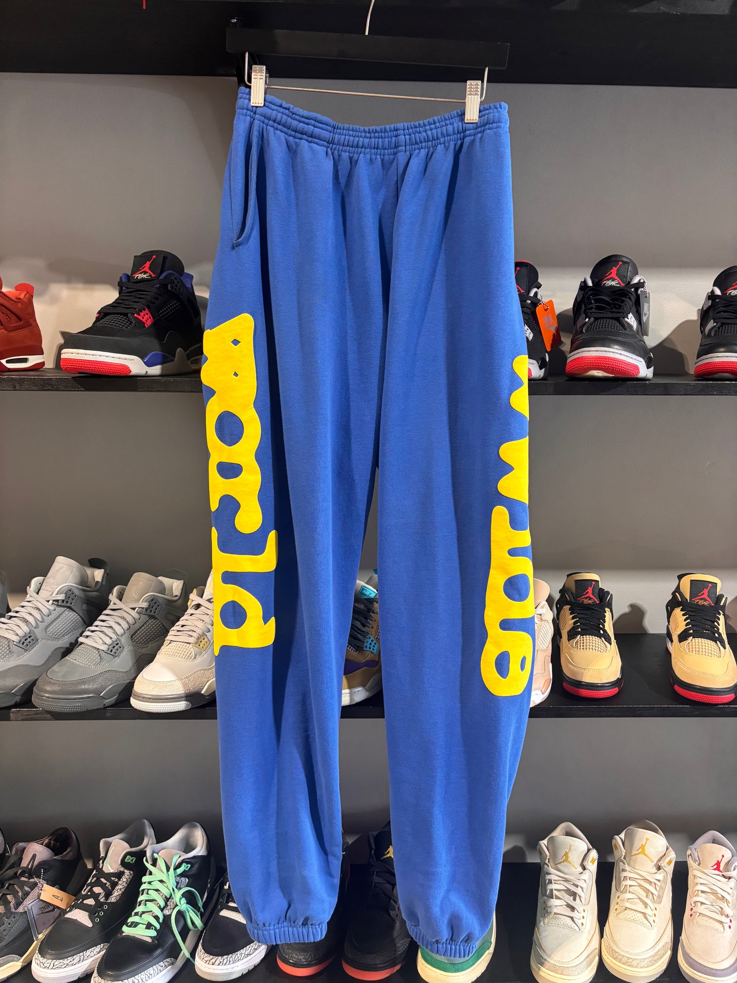 sp5der world blue yellow sweats