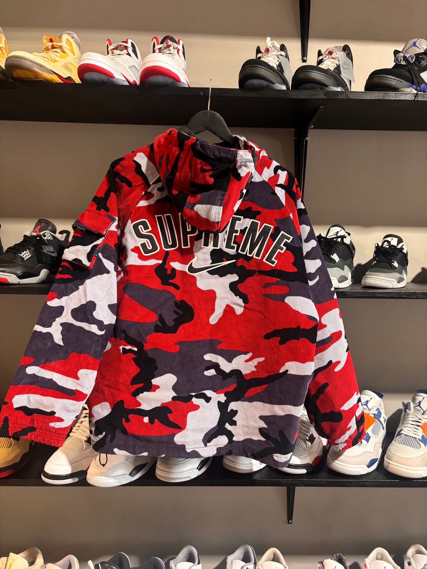 Red camo Nike x supreme zip up