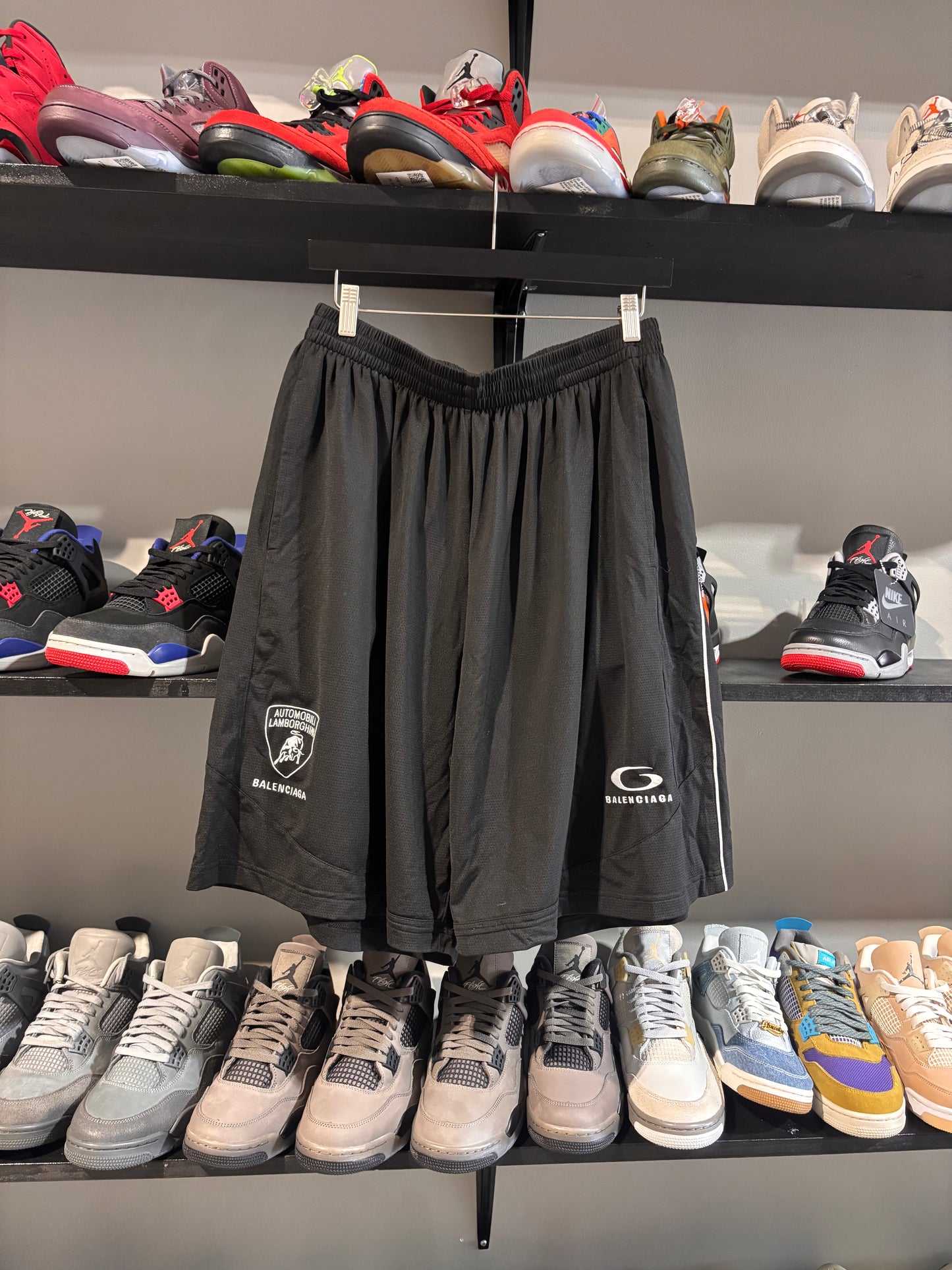 balenciaga x lambo black shorts