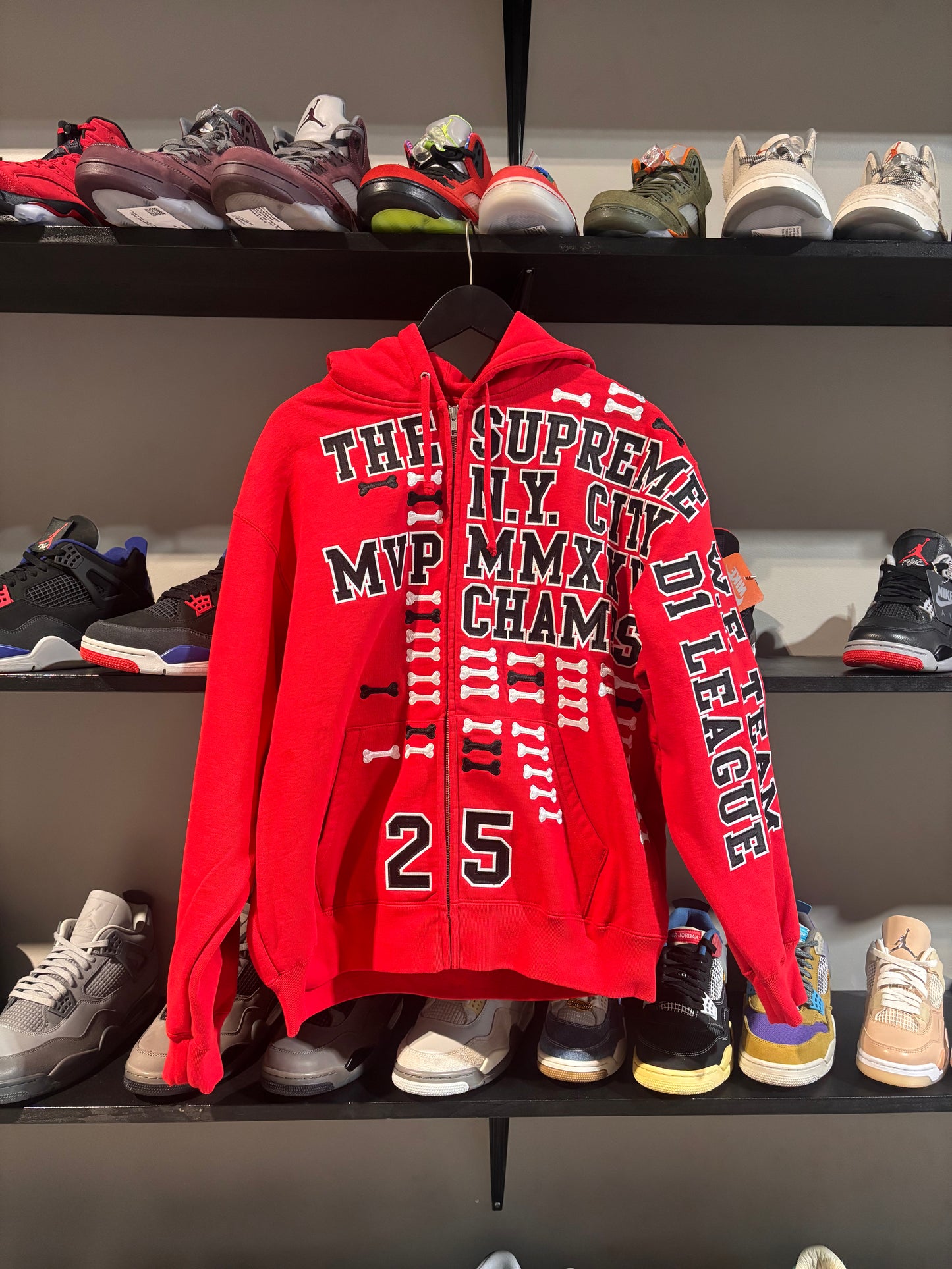 League supreme red zipup