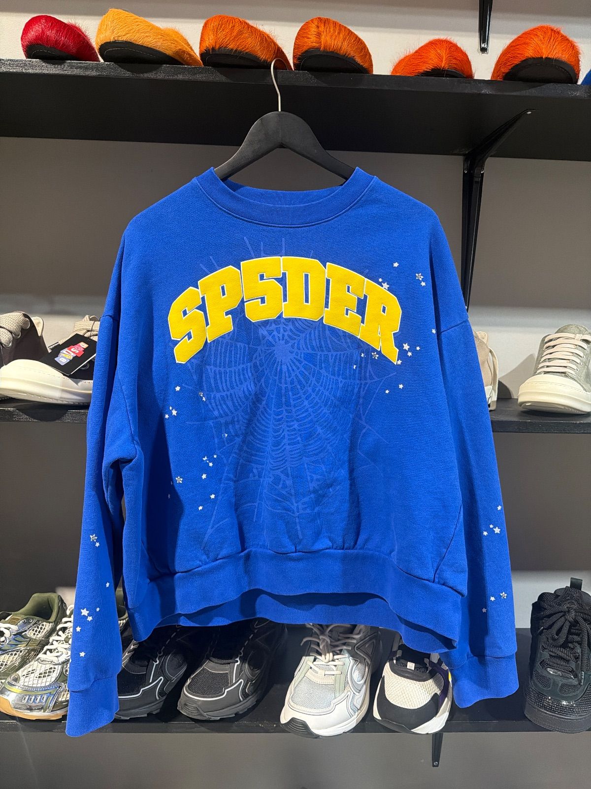 Sp5der Blue Yellow Crewneck