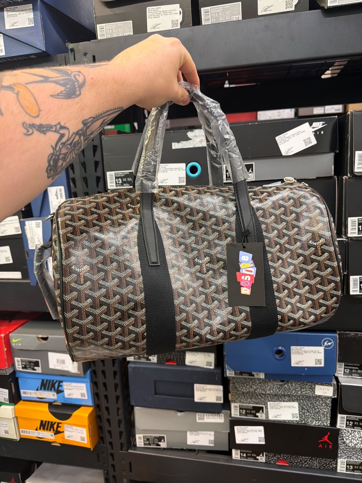 Goyard Barrel 40 Brown Black Duffle