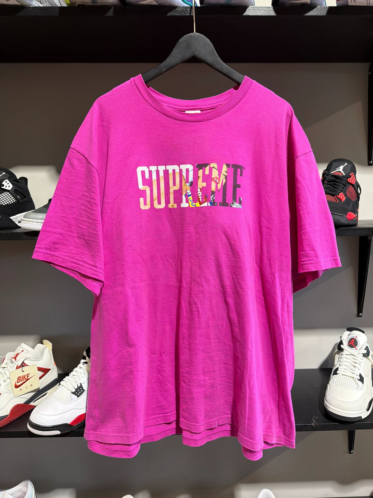 Supreme Girl Spellout Tee Fuchsia Sz Xxl - Pre-Owned