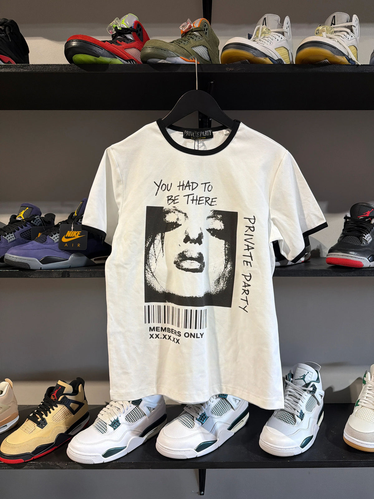 Private Party Black/White Ringer Tee