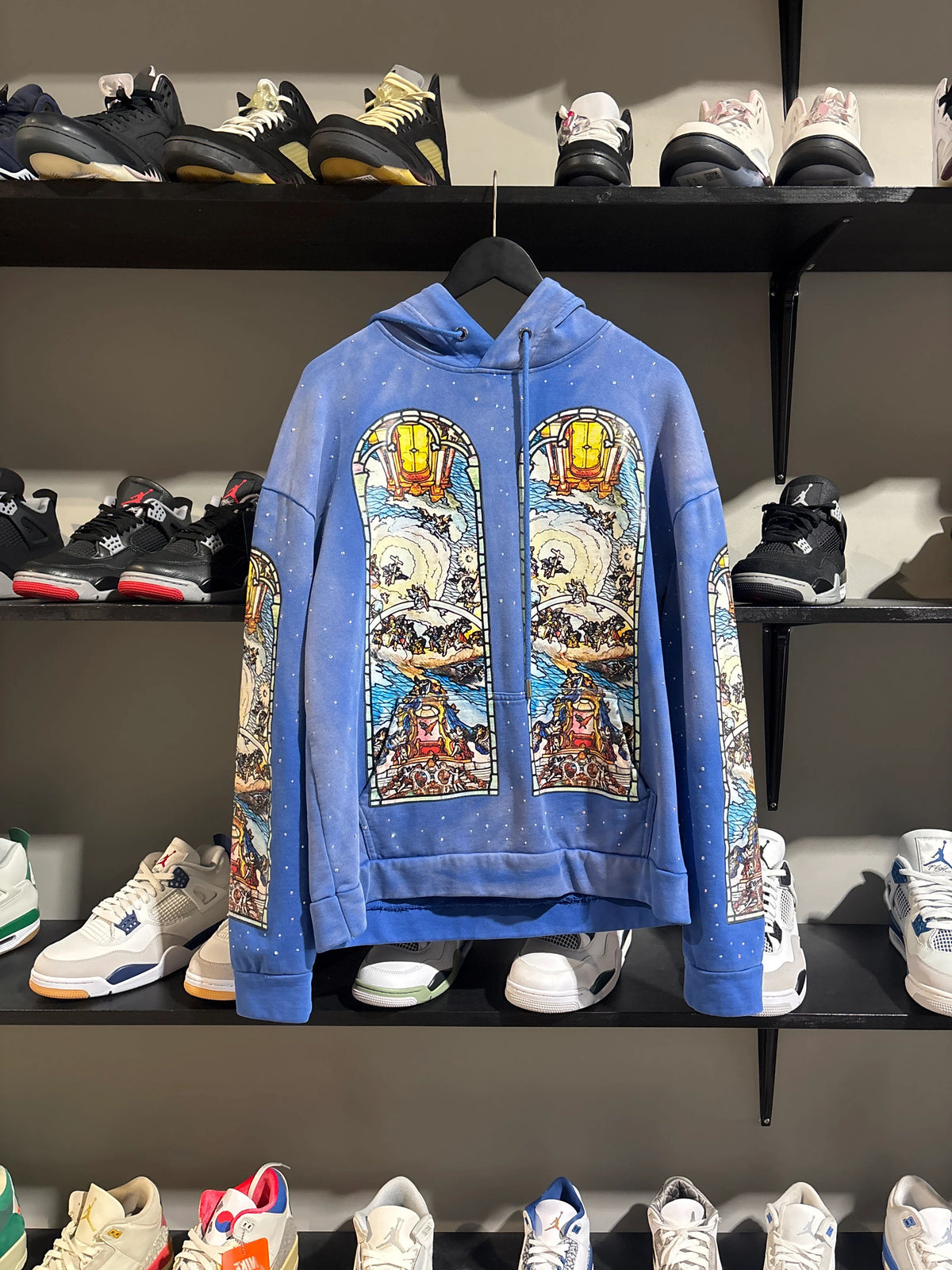 Who Decides War Blue Rhinestone Hoodie - Pre-Owned