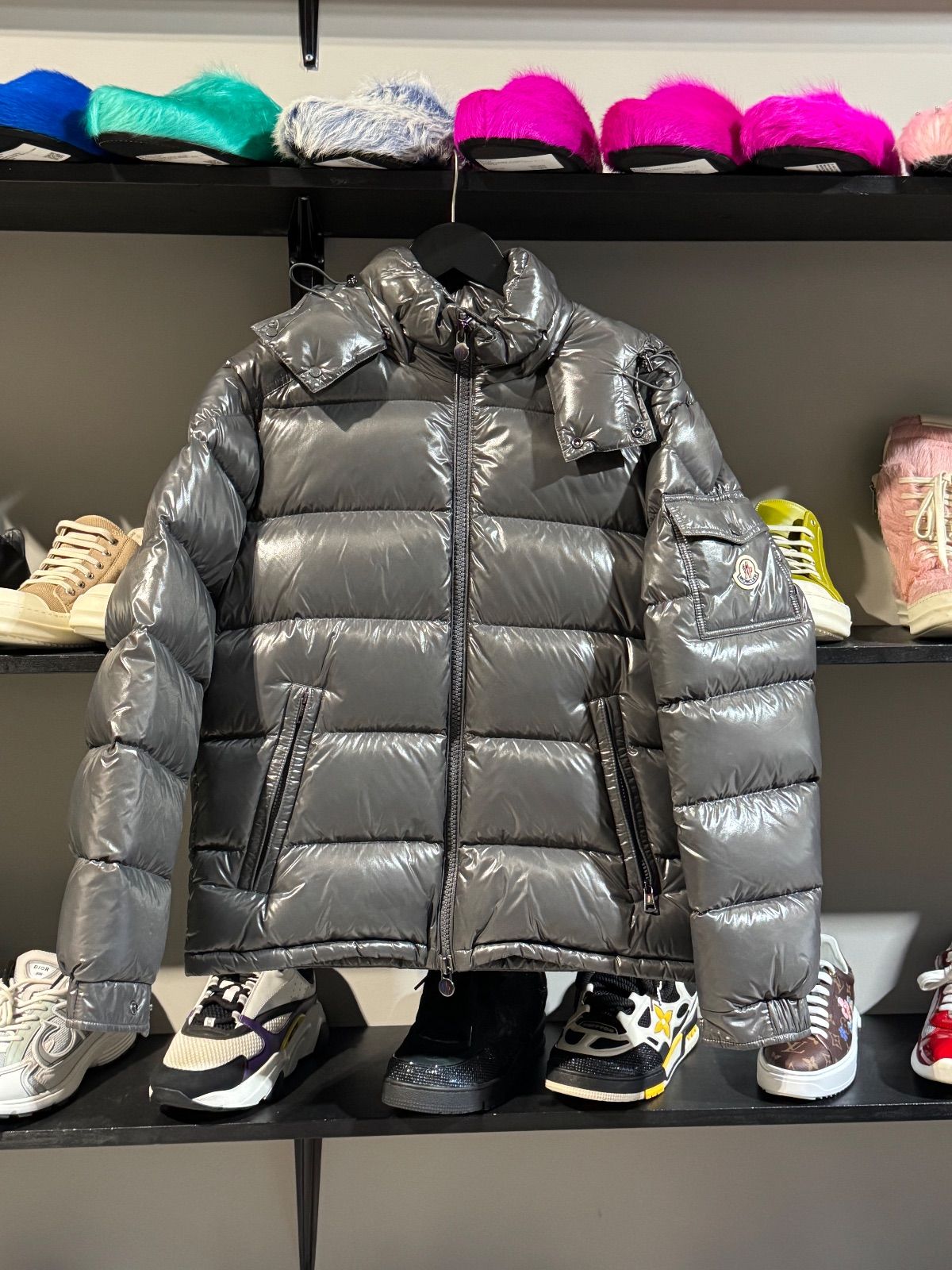 Grey Moncler Full Puffer Jacket