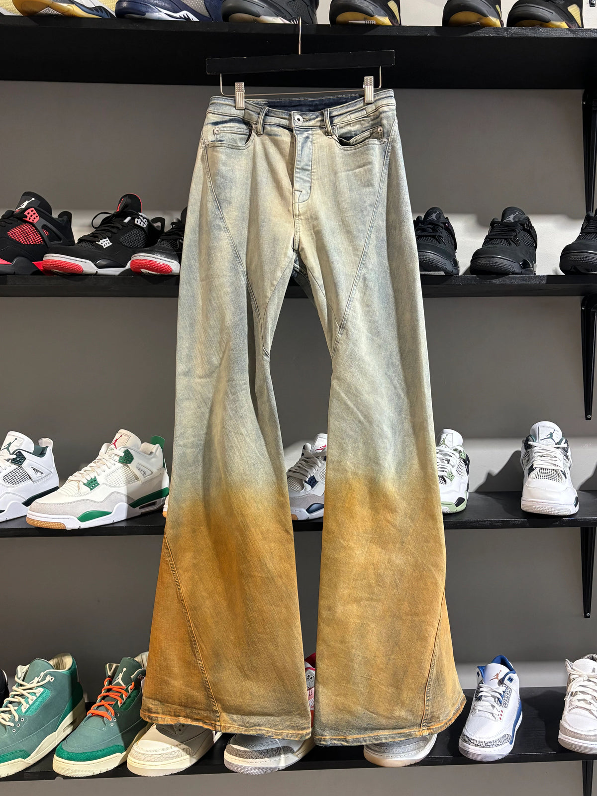 Rick Owens Lido Bias Bootcut Orange Gradient - Pre-Owned