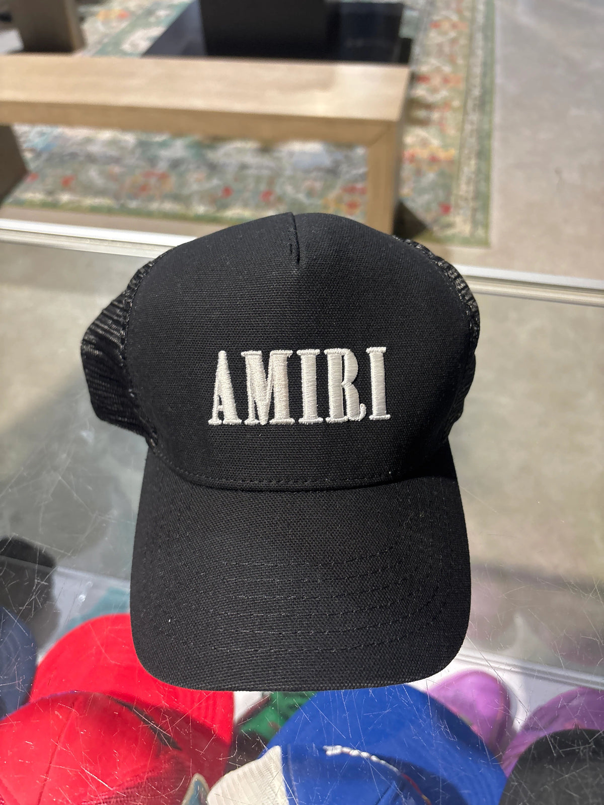 Amiri Spellout Trucker Hat Black - Pre-Owned