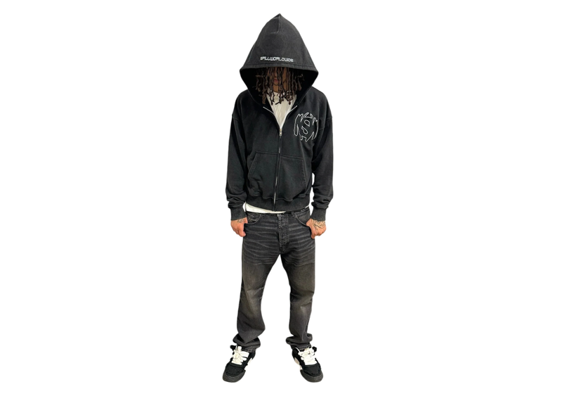 spill worldwide black zipup