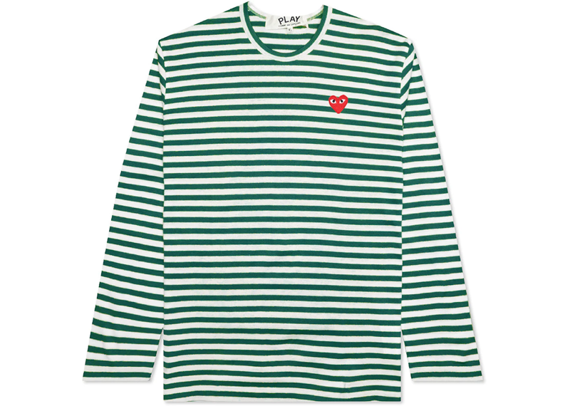 cdg green striped l/s