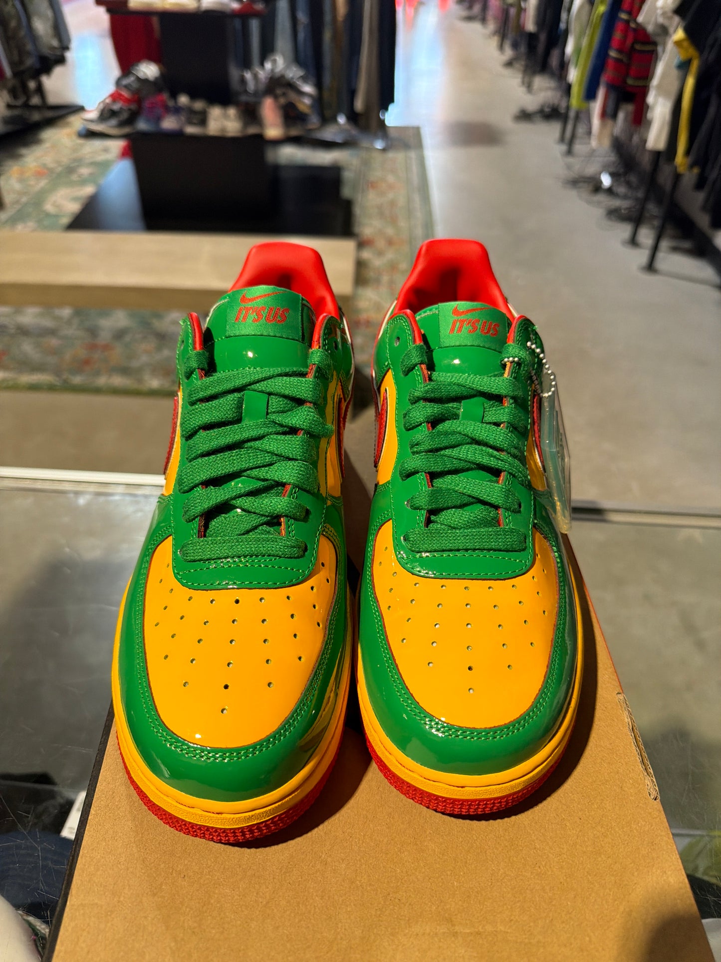 Nike Air Force 1 Concrete Boys Lucky Green Used Sz 10