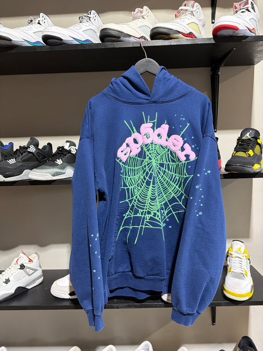 Sp5der Pink/Navy Hoodie Sz XL