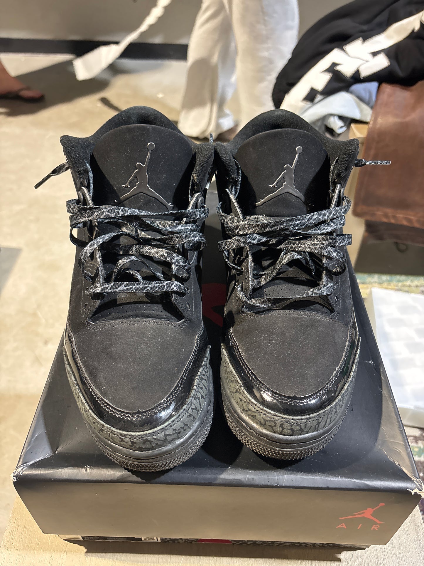 Jordan 3 Black Cat Used Sz 13