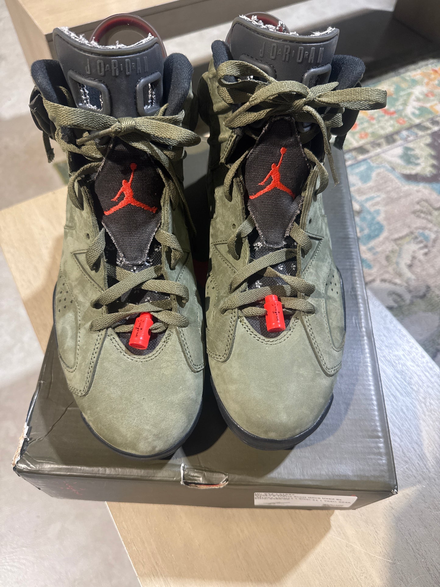 Jordan 6 Travis Scott Olive Used Sz 11