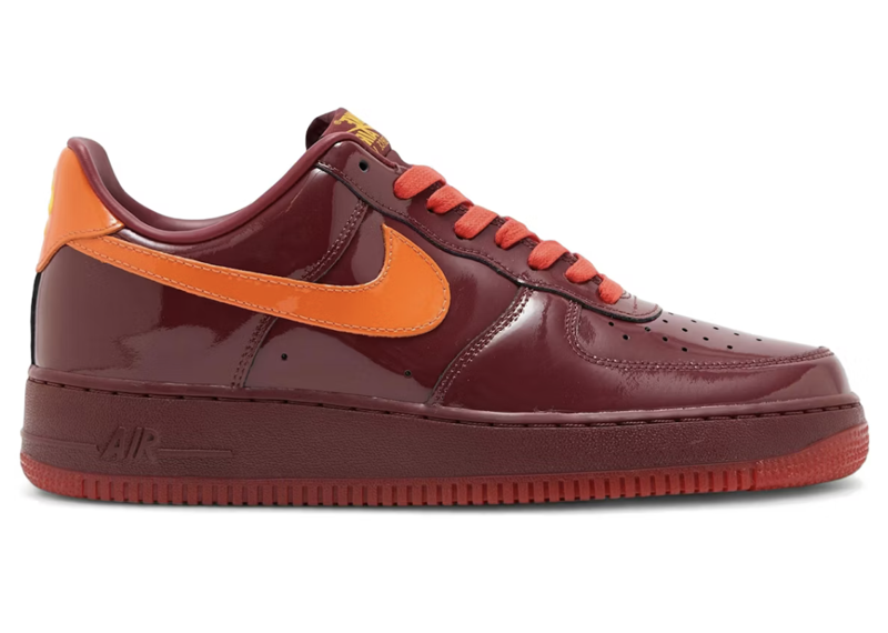 Nike Air Force 1 Patent Leather Dark Team Red Safety Orange