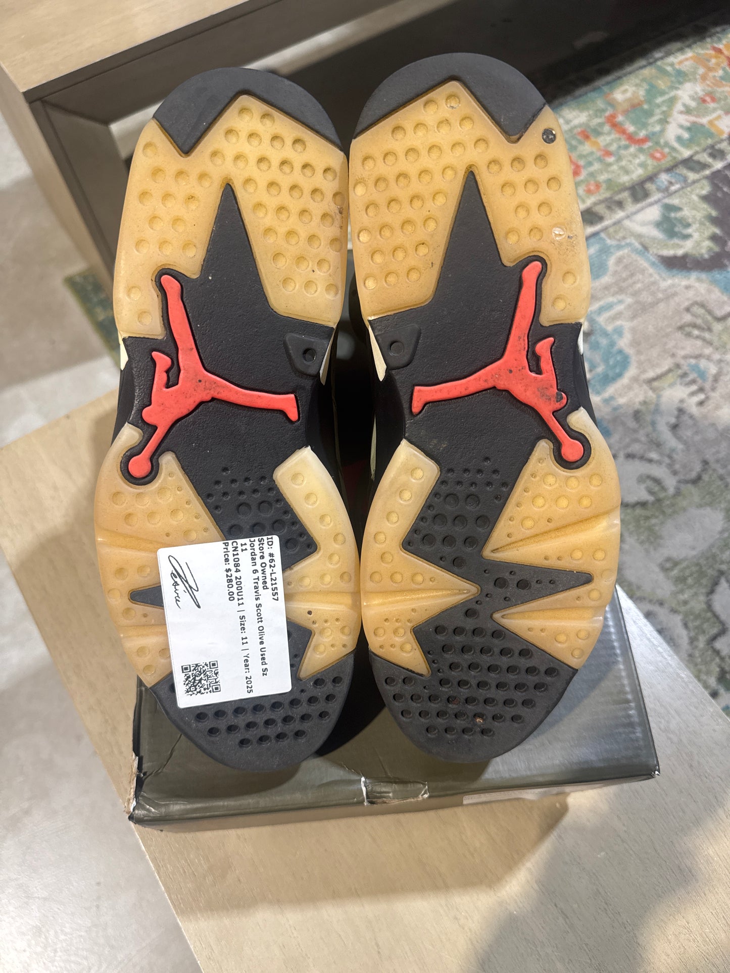 Jordan 6 Travis Scott Olive Used Sz 11