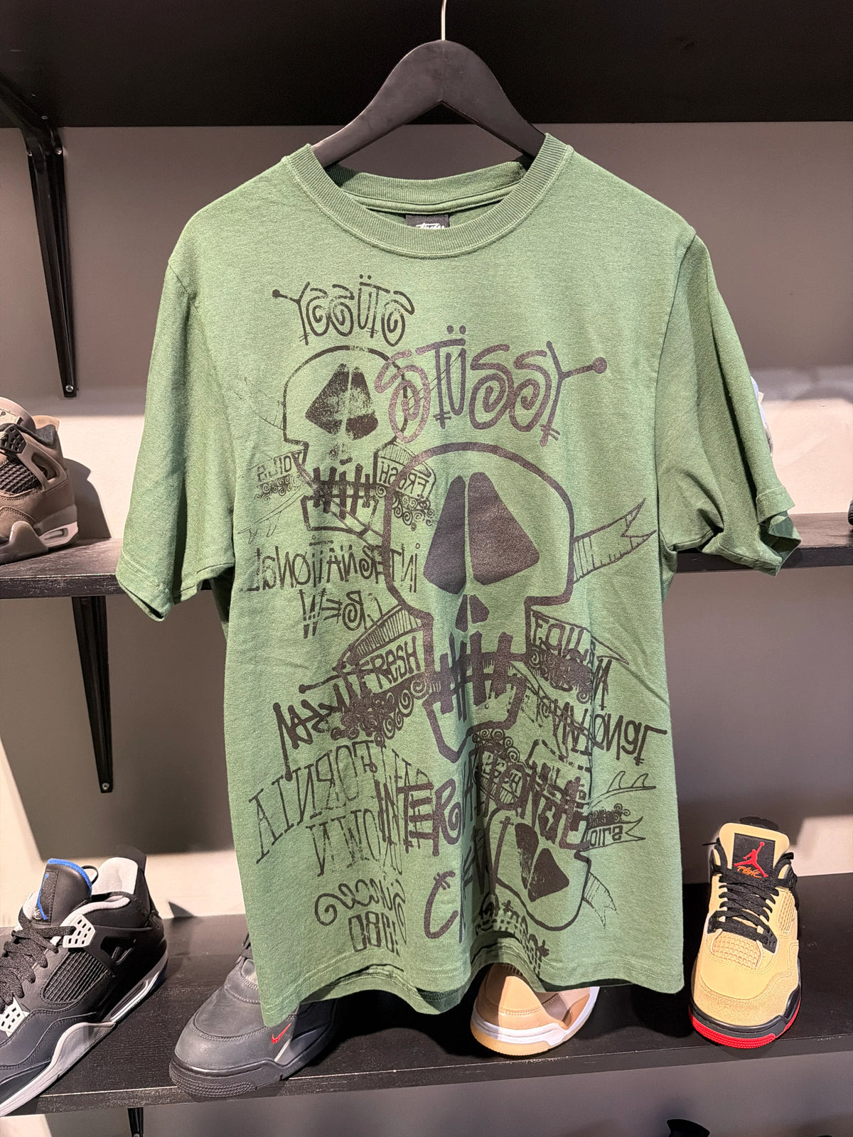 Stussy Green/Black Skull Tee