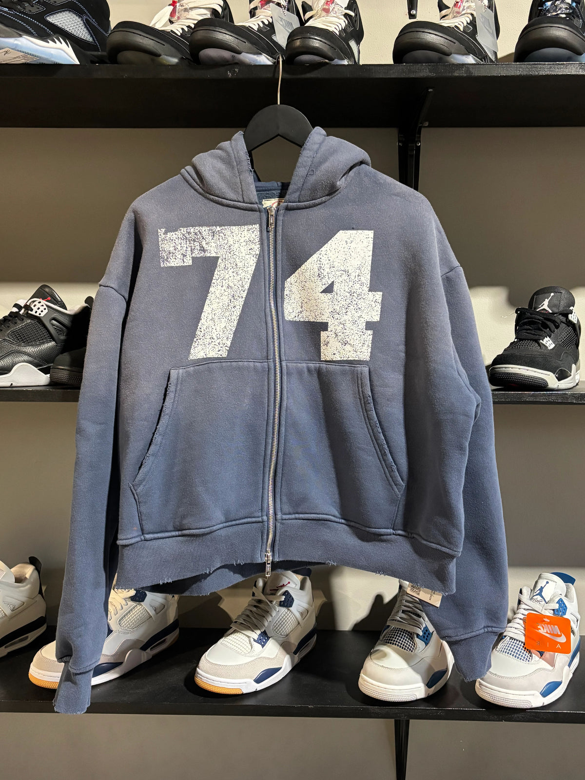 74 Is War Blue Collegiate Zipup
