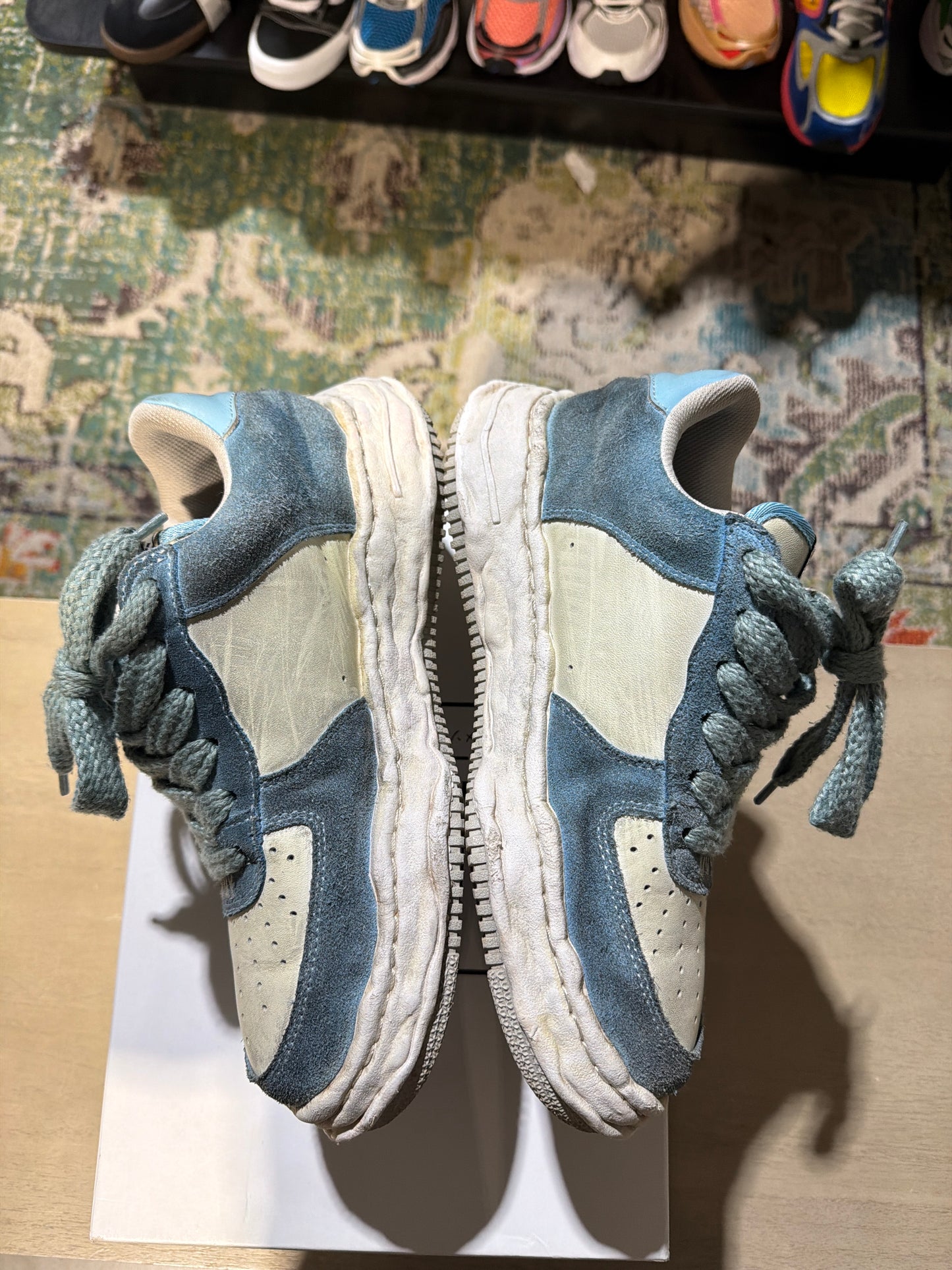 maison mihara wayne sneaker blue distressed used sz 9