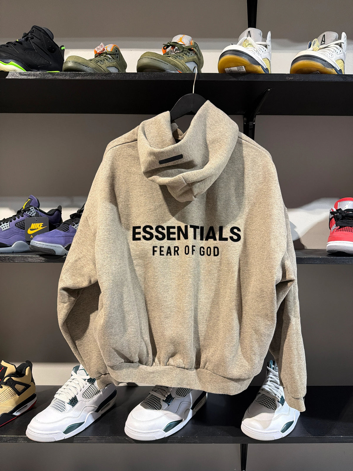 Essentials Dark Oatmeal Hoodie Sz S - Pre-Owned