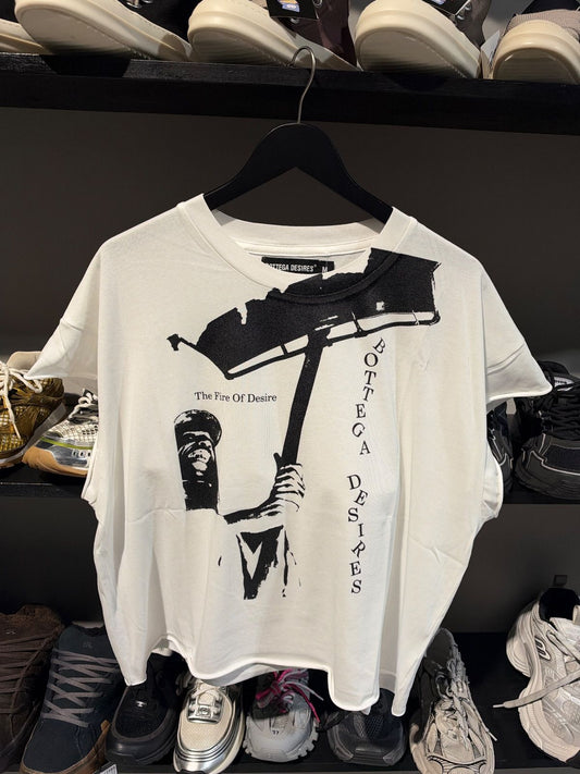 Bottega Desires Fire of Desire Cutoff Tee White