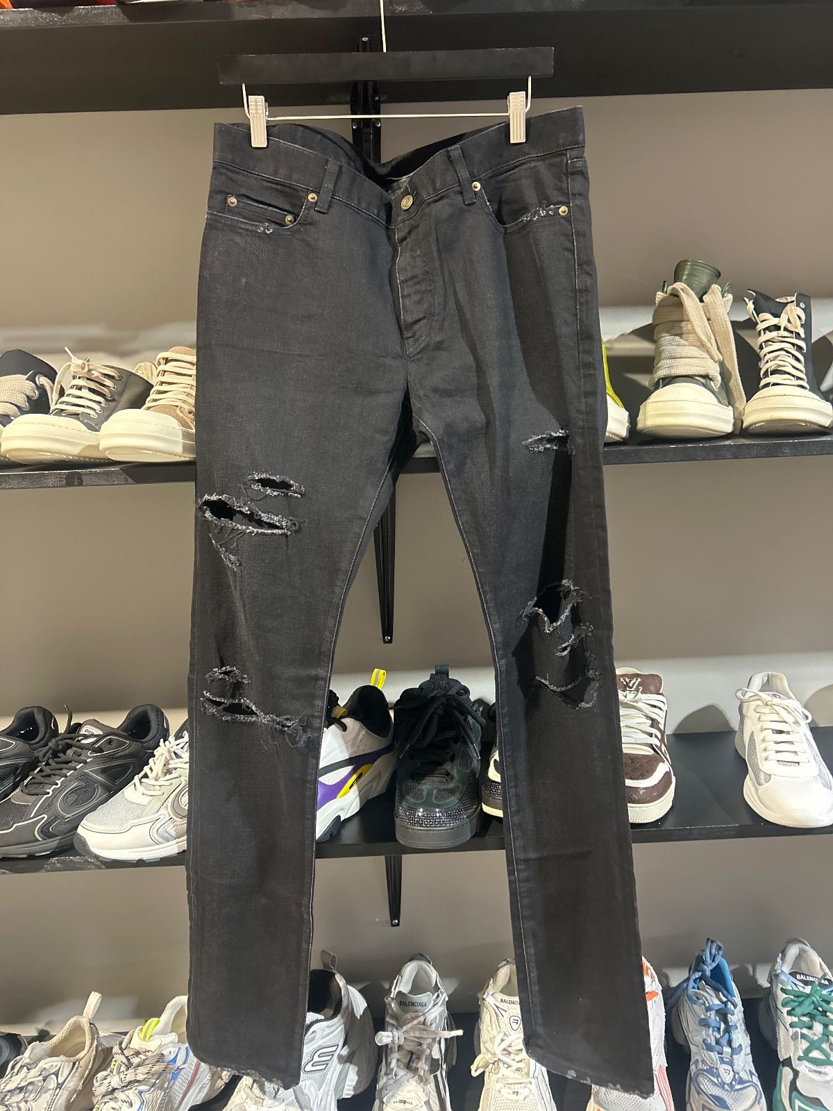 Saint Laurent Paris Black Distressed D02 Denim