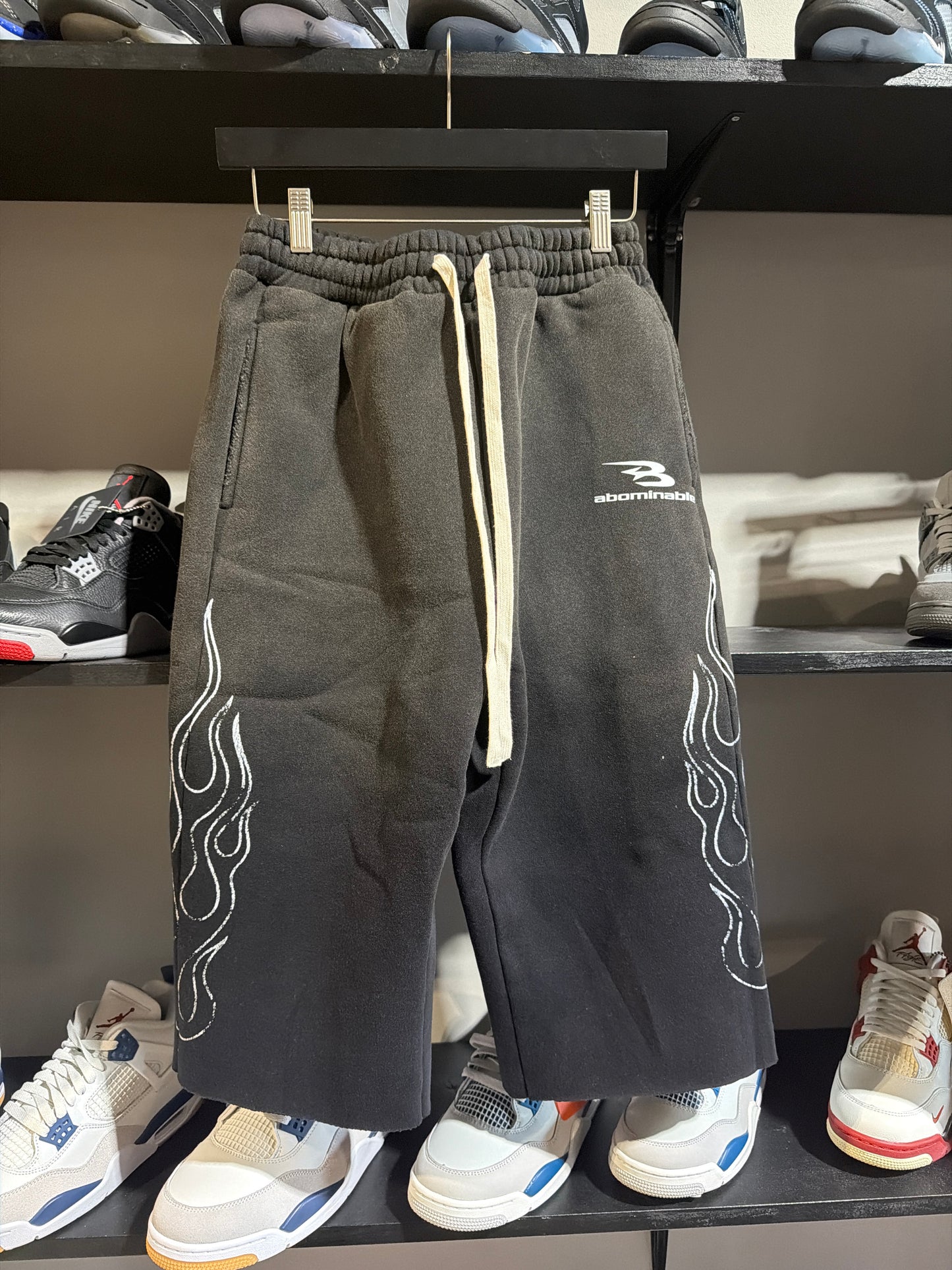 Abominable Black/White Flame Hoodie/Short Set