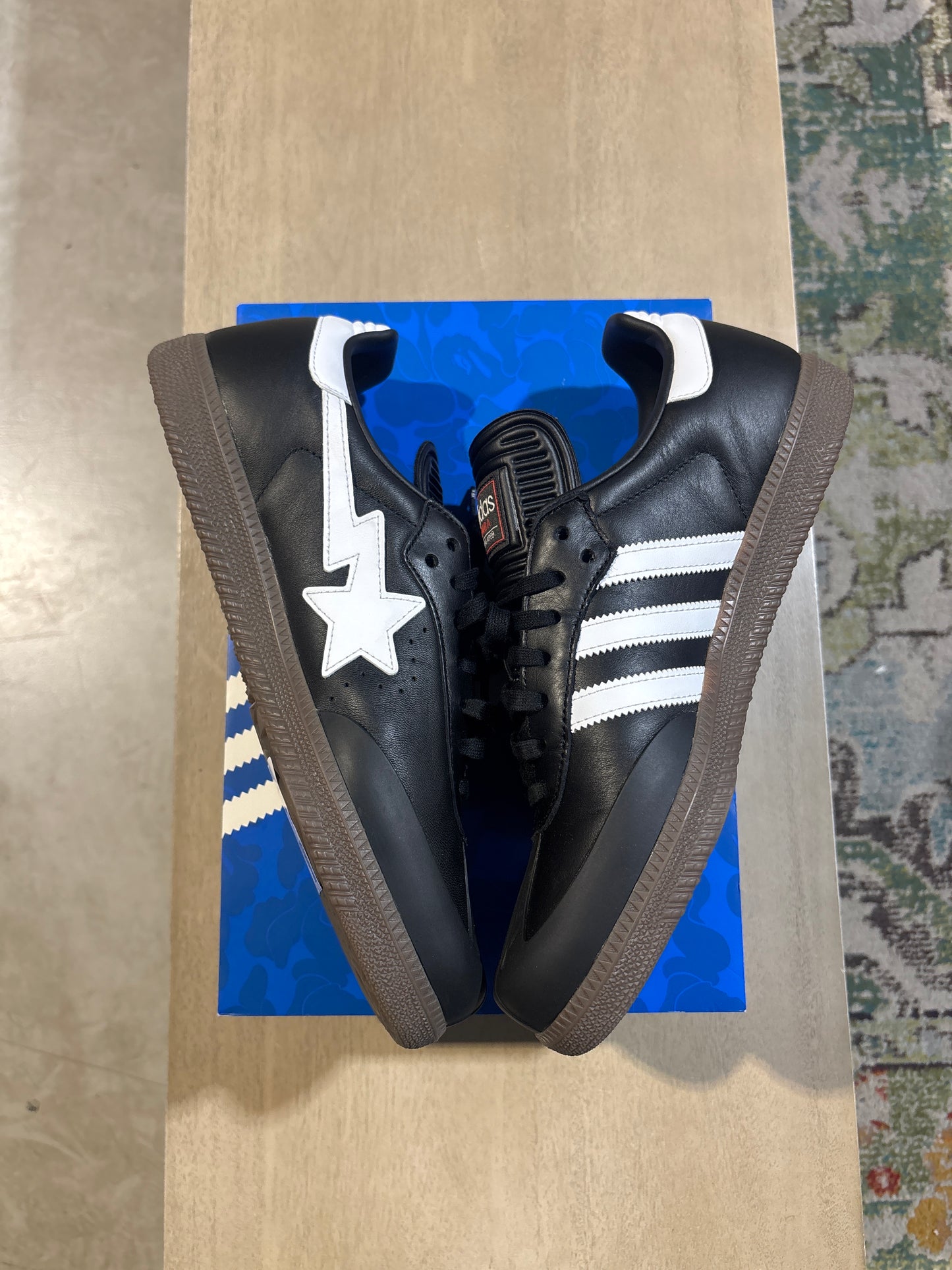 Adidas Bape Sambas Black/Gum Used Sz 10.5