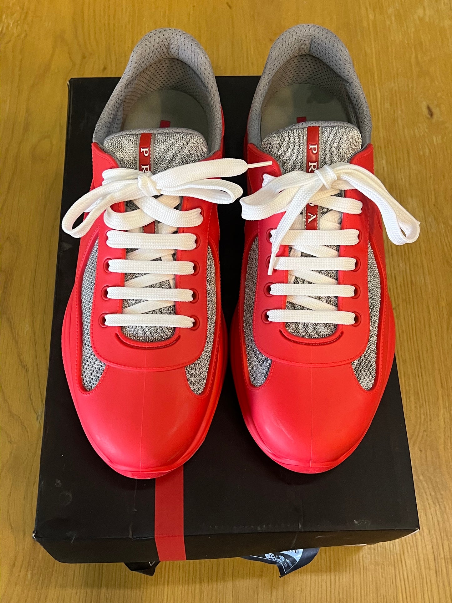 Prada Americas Cup Soft Rubber Red Used Sz 10