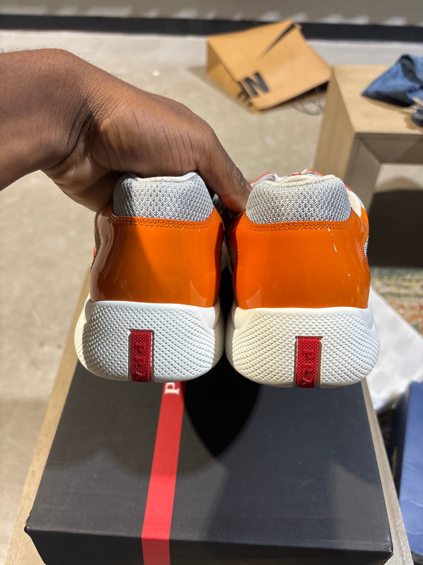 Prada Cup Orange/Silver Used Sz 10