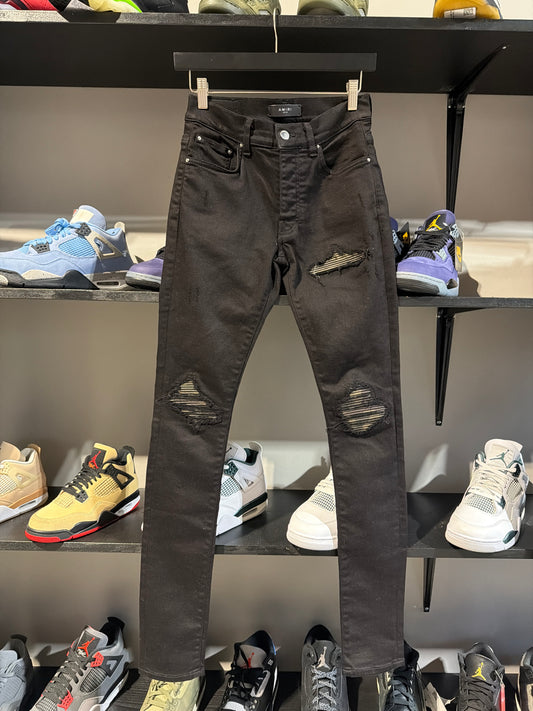 AMIRI MX1 BLACK/CAMO JEANS SZ 28