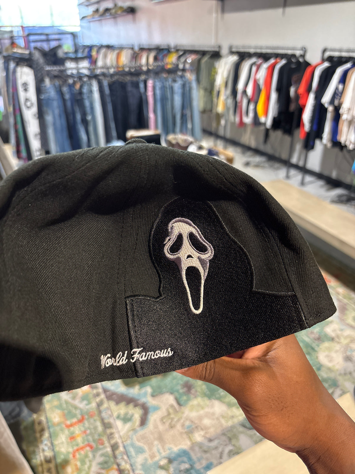 Supreme Black Bogo Ghost Face Fitted 7 5/8