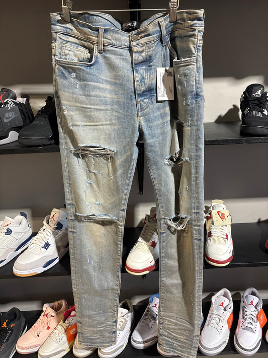 Amiri Light Wash Distressed Denim Sz 36