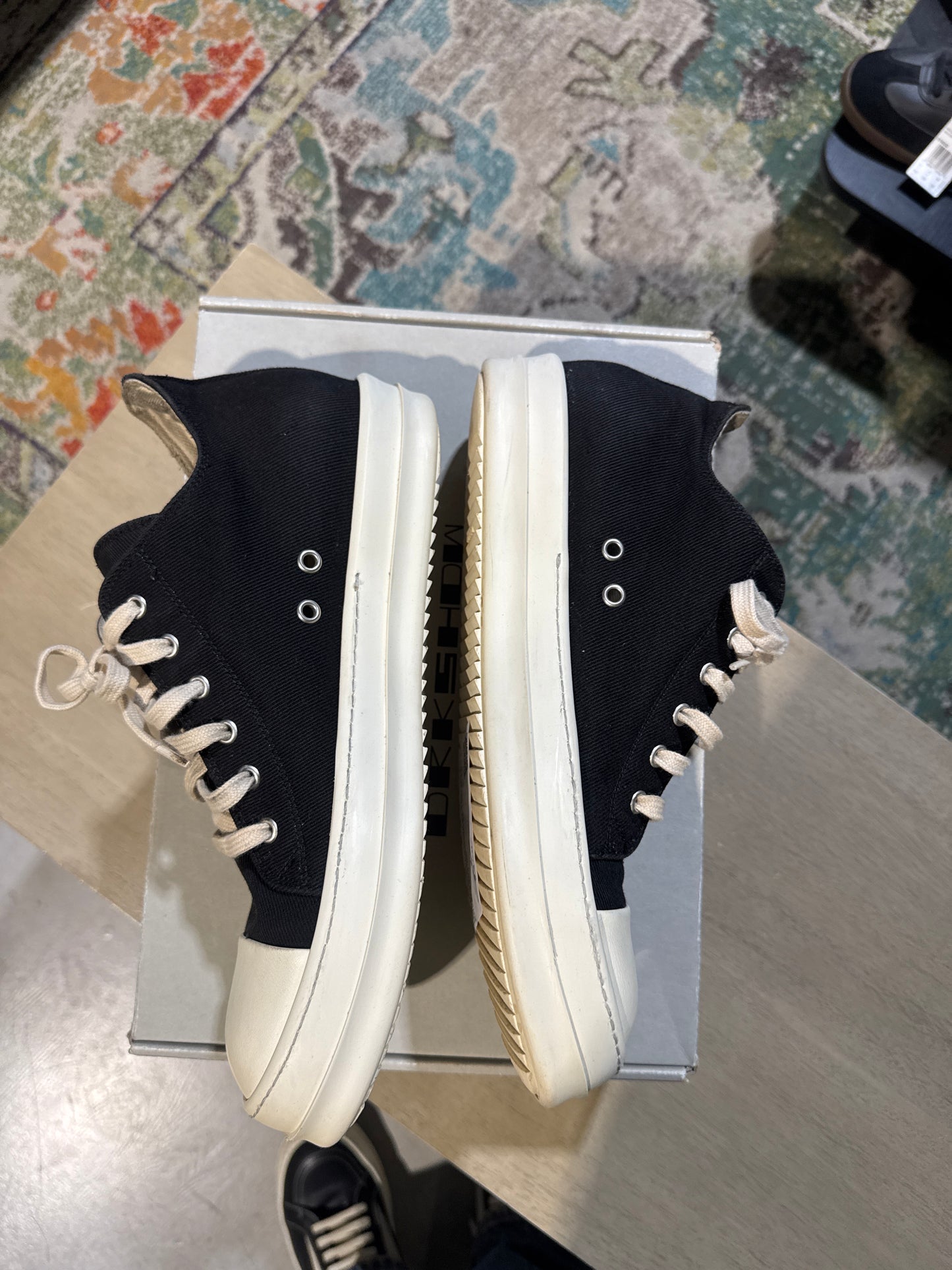 Rick Owens DRKSHDW Luxor Low Pentagram Black Pearl Used Sz 11.5