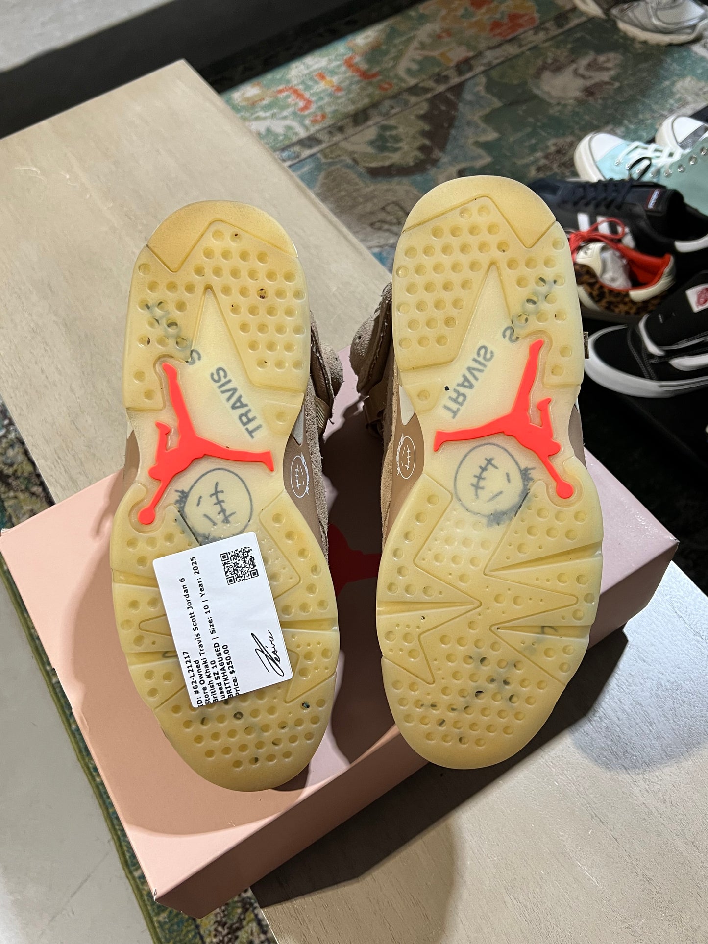 British Khaki Travis Scott Jordan 6 used SZ 10