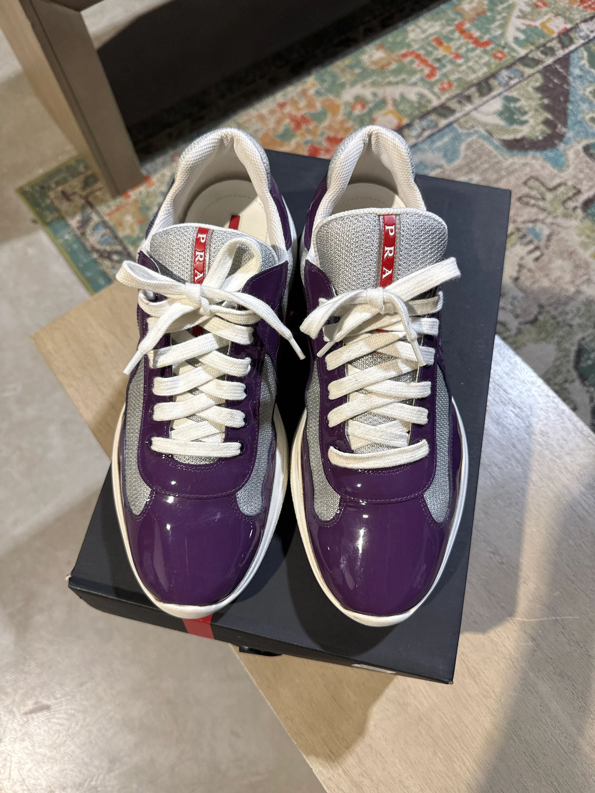 Prada Americas Cup Purple/White Used Sz 10.5 - Pre-Owned
