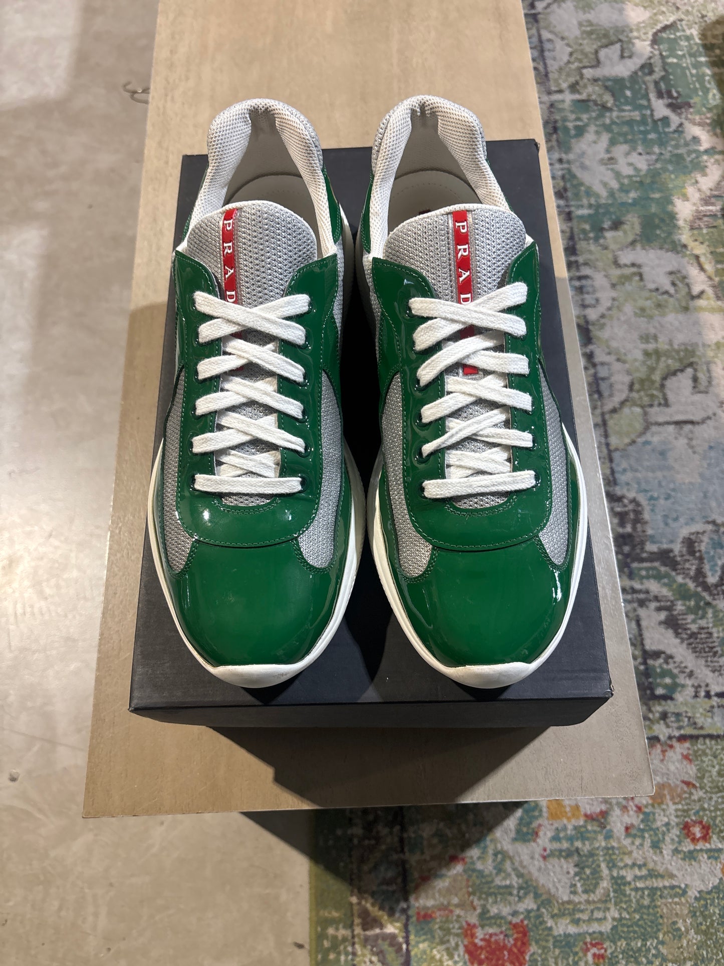 Prada Cup Green/White Used Sz 11