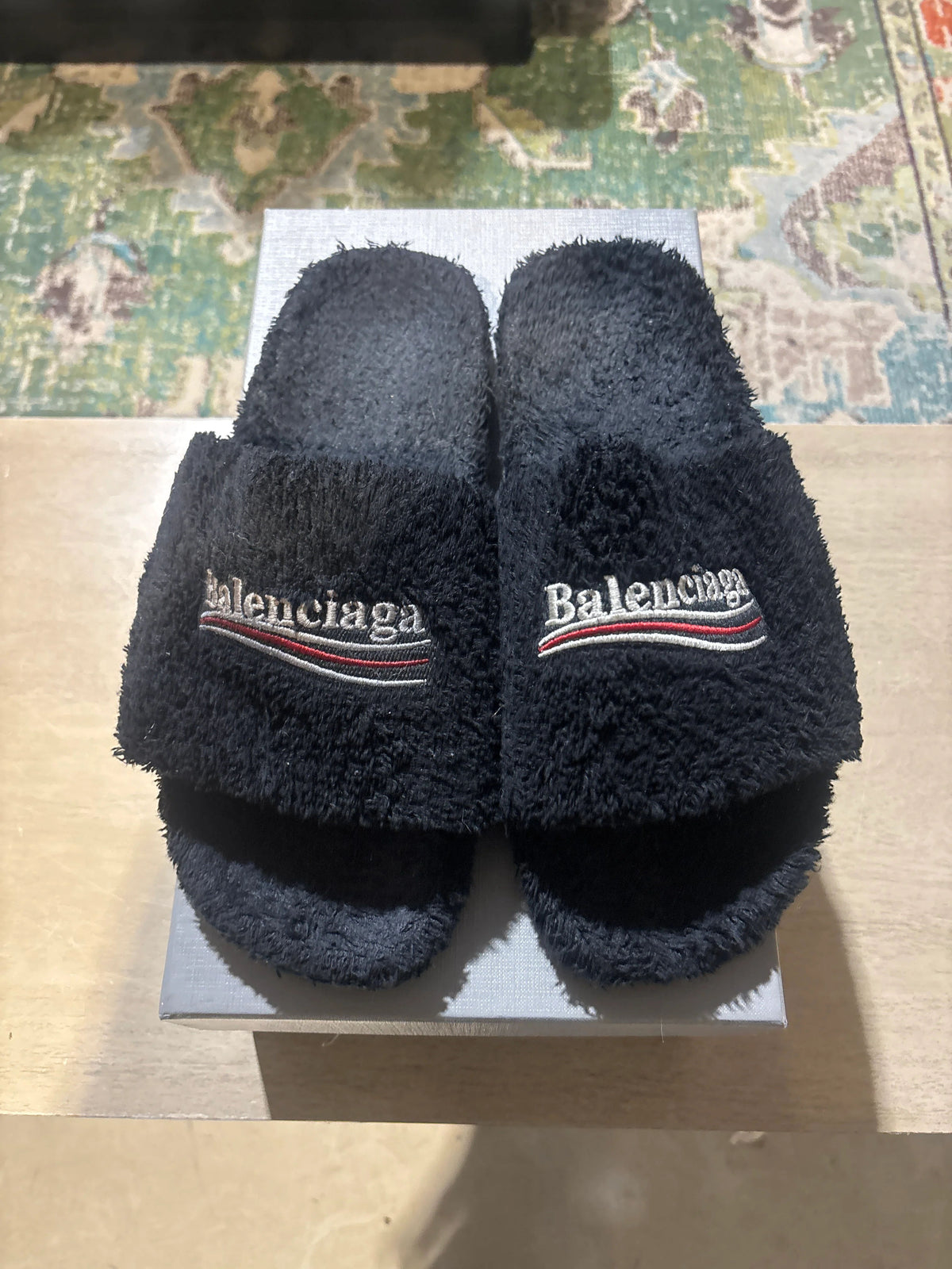 Balenciaga Furry Slides Used Sz 12 - Pre-Owned