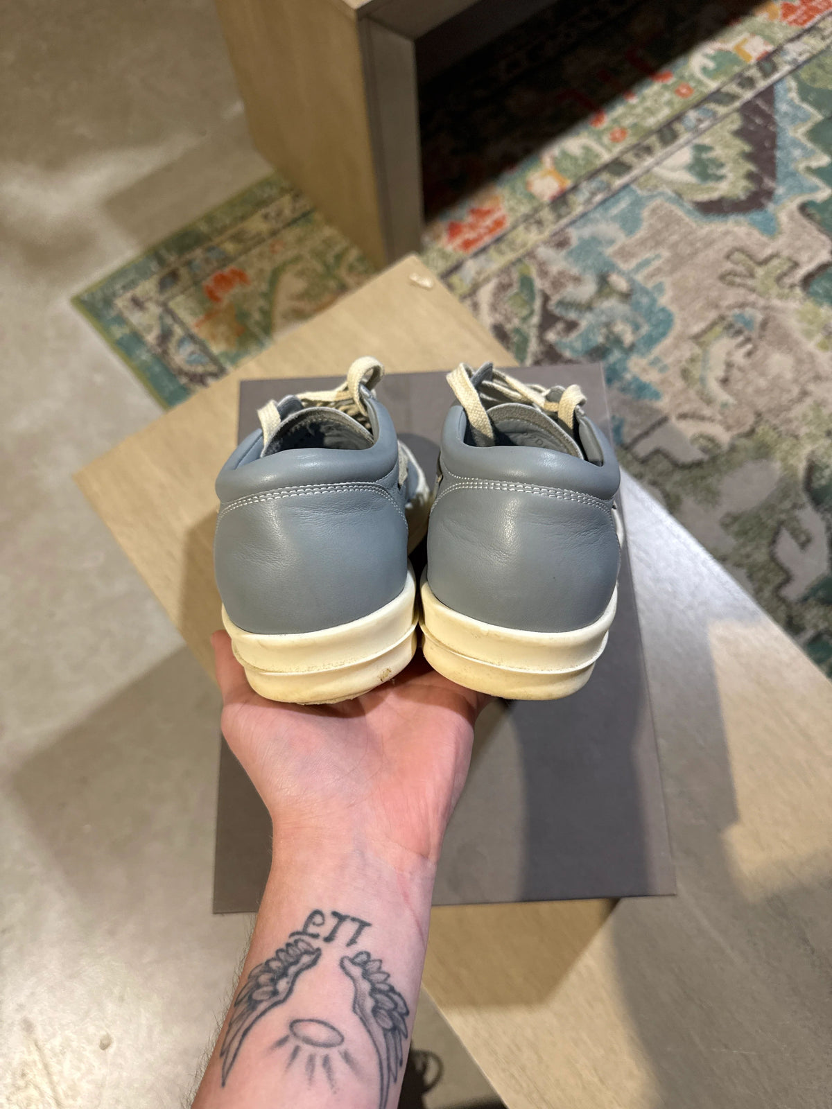 Rick Owens Baby Blue Vintage Sneaker Used Sz 7 - Pre-Owned