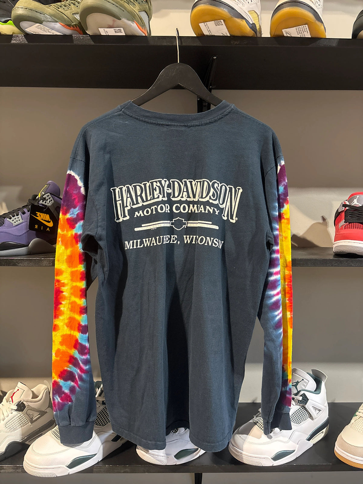 Vintage Harley Davidson Tie Dye Milwaukee L/S Sz L - Pre-Owned