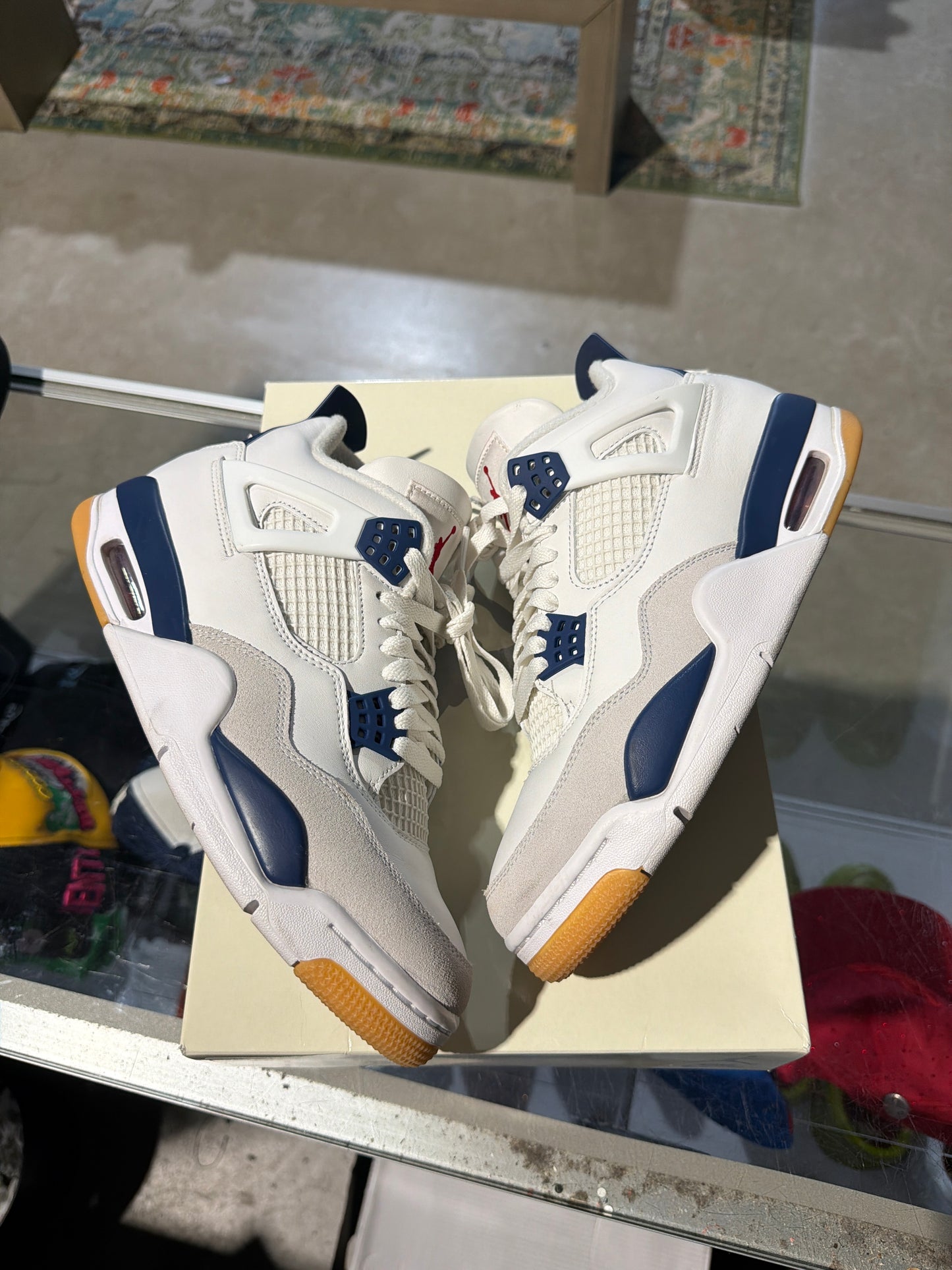 Navy sb Jordan 4 used sz 8