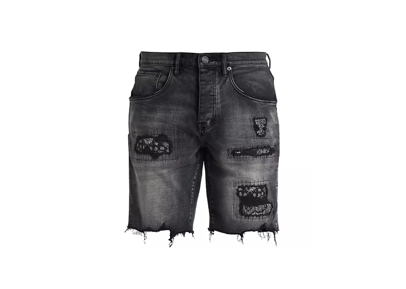 Purple Jean Short Bandana Black