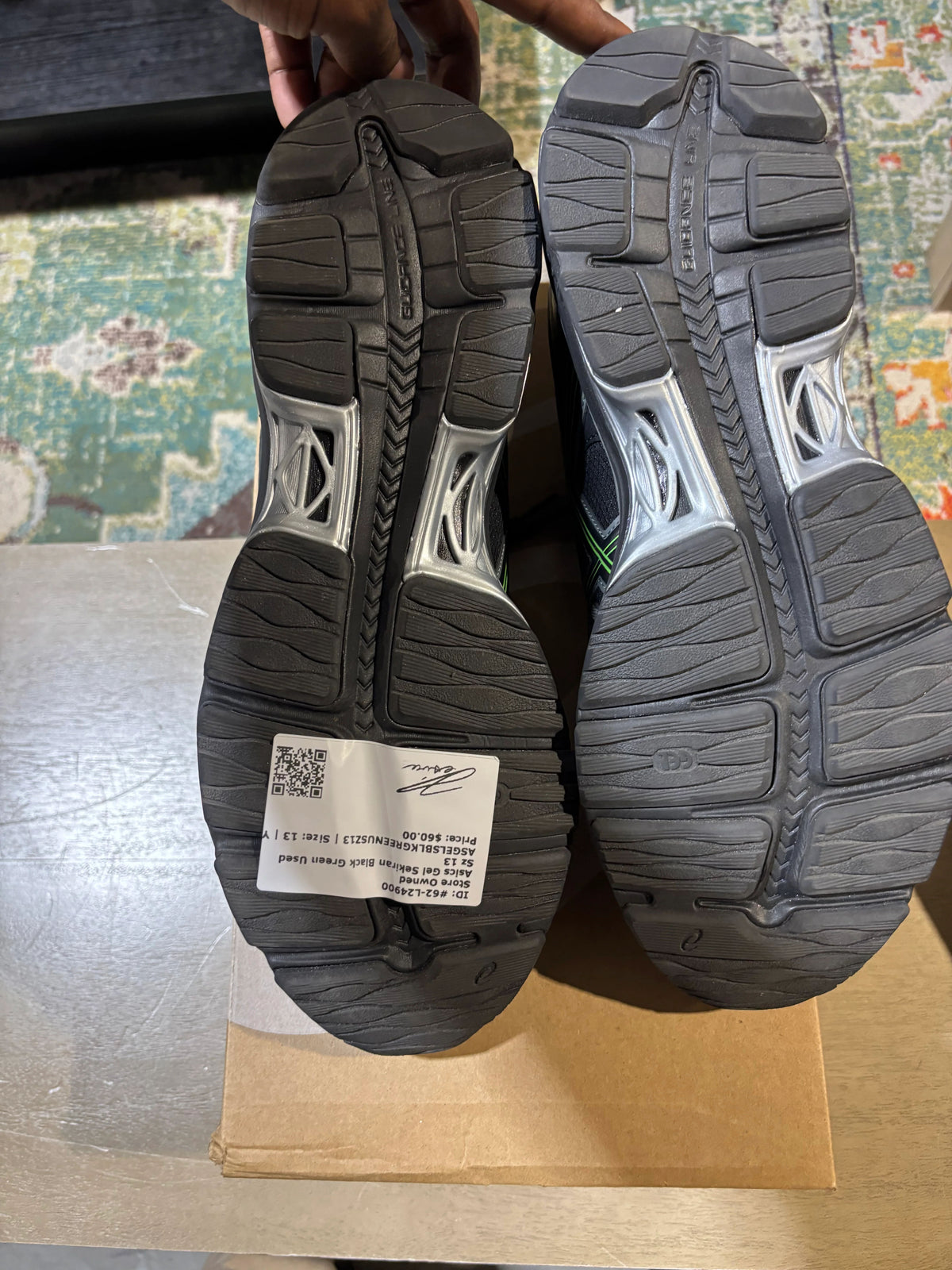 ASICS Gel-Sekiran Black Silver Green - Pre-Owned